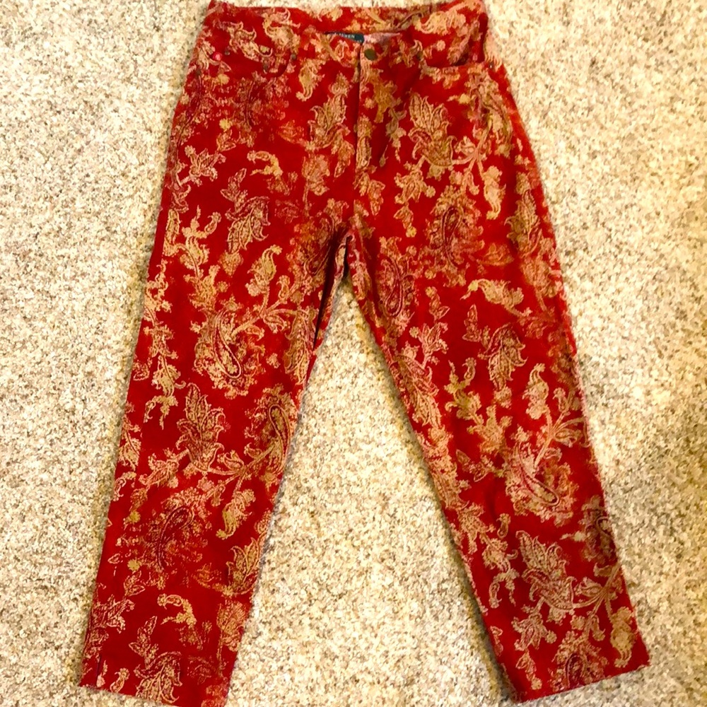Ralph Lauren red paisley print skinny fit